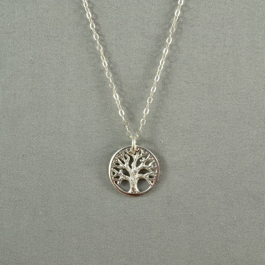 Life Tree Necklace,Sterling Silver, Simple, Delicate, Everyday Wear Necklace