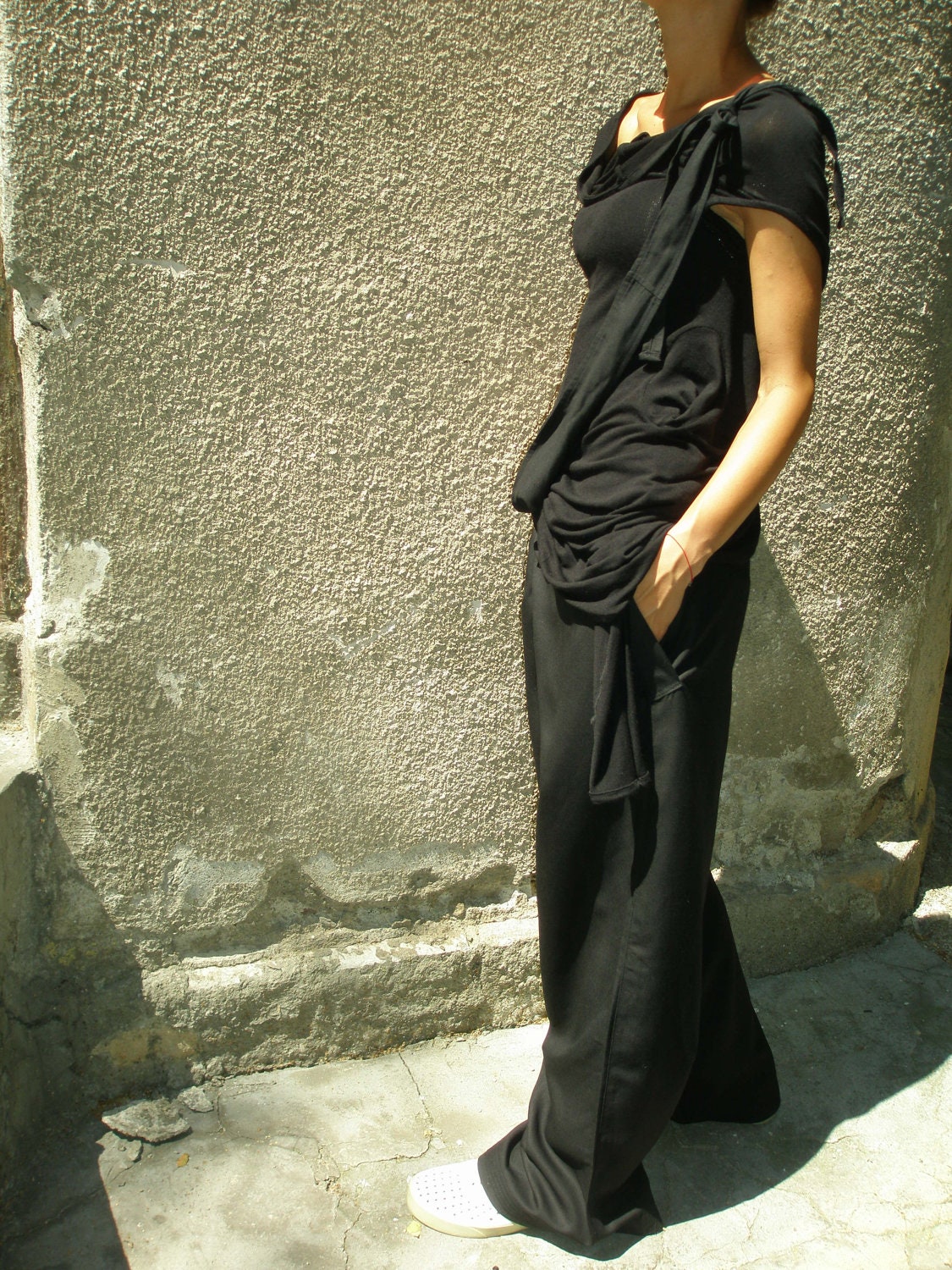 Loose Linen Black Pants / Wide Leg Pants Autumn Collection