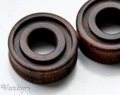 Custom Wood Plugs / Dark Palisander Tunnels / (1" 1/4 - 1" 1/2) (32-38mm)