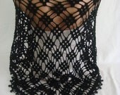Valentine's Day discount, Hand crocheted, beaded (Black) elegant magic shawl, scarf by Arzu's Style