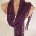Hand knitted Purple Wool&Mohair Scarf by Arzu's Style