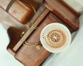Crocheted swirl necklace long chain