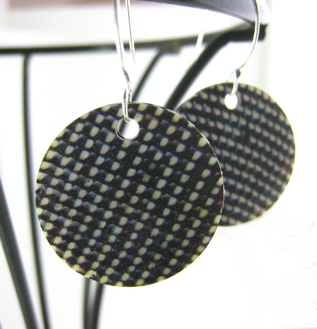 Black and white patterned polymer earrings, Polymer and silver, Polymer clay, Unique handmade jewelry, Polymer clay jewelry
