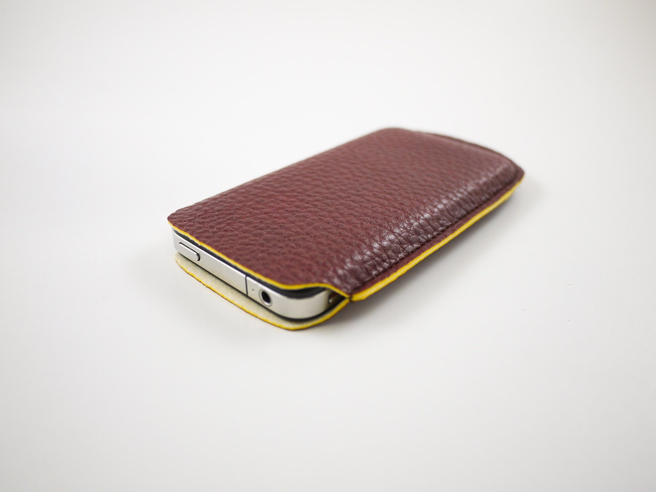 iPhone 4 Case, iPhone 4S Case,  iPhone 4 Cover, iPhone 4S Cover, iPhone Sleeve - Dark Brown Faux Leather