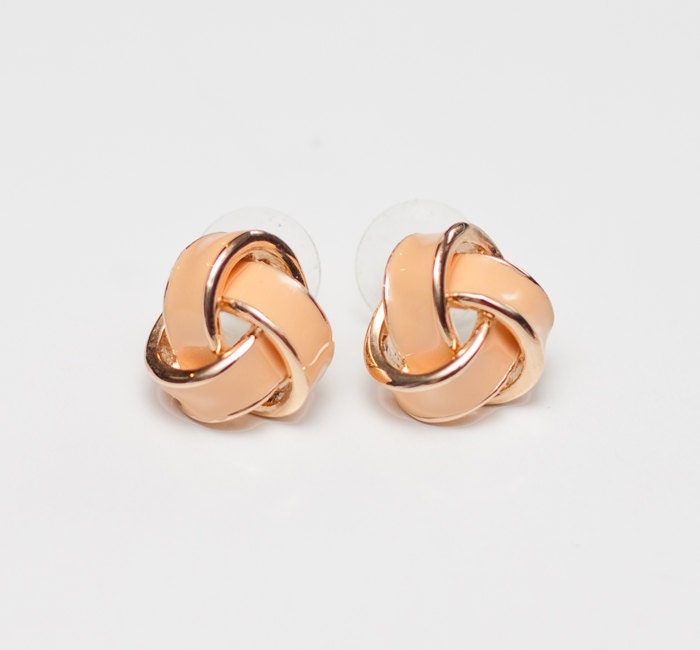 LoveKnot Post Earrings in Blush (Pink)
