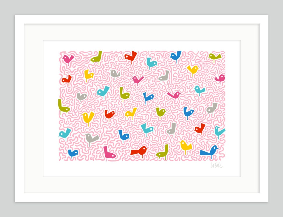 Early Birds by Lo Cole, archival print (A2) 23.4" x 16.5"