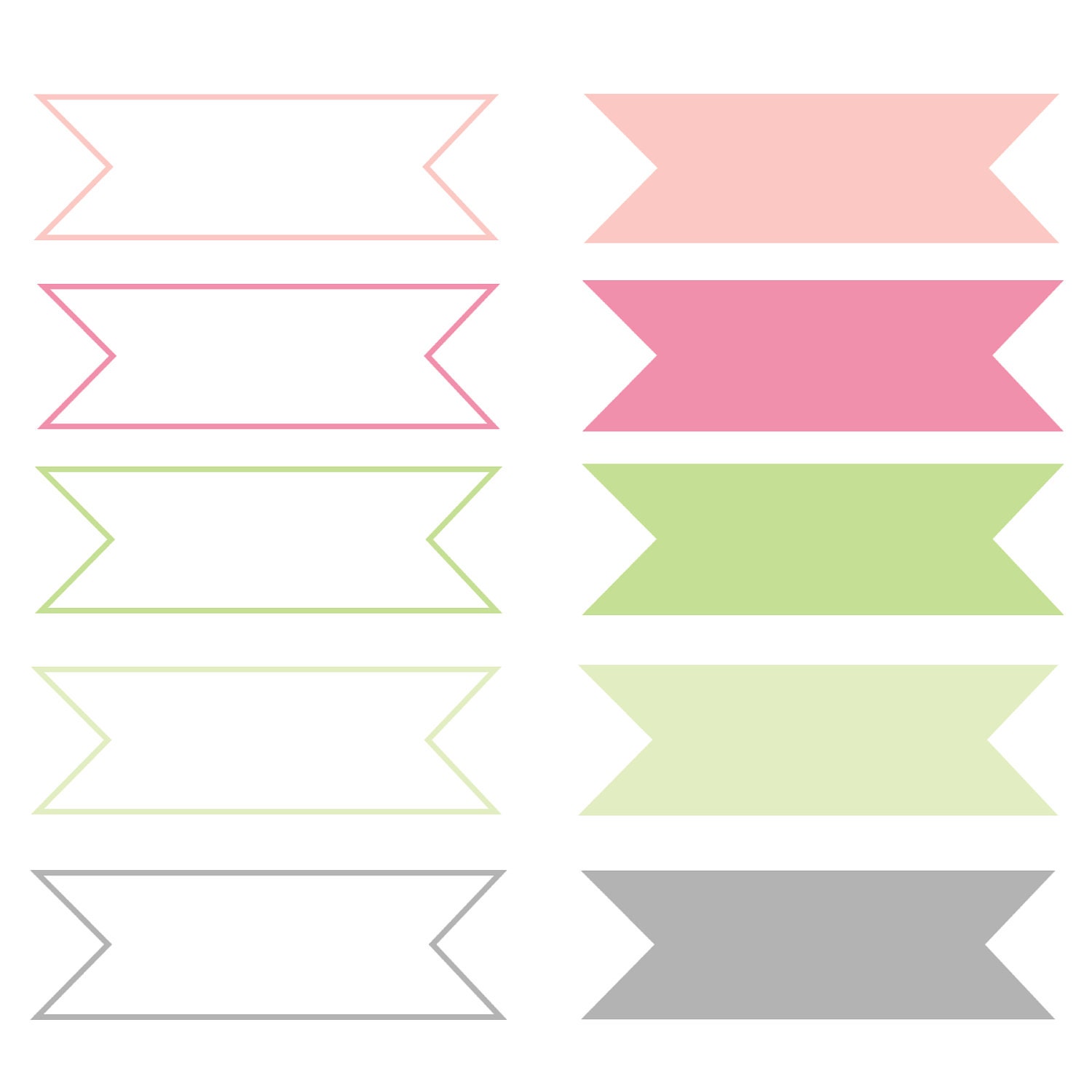 Digital Labels // Pink and Green // 10 pieces // png files // 300 DPI // Instant Download Il_170x135