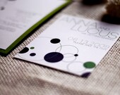 Modern Wedding Save the Date Modern Circles Seen in Fairway, Dark Grey and Ebony SAMPLE