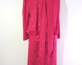 70s Tailored Cocktail Silk Dress in Hot Aniline Pink by Marja-Liisa, S-M // Vintage Two-Piece Cocktail Dress