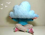 FLUFFY CLOUD PILLOW Cushion Baby Blue colour Faux Fur - Lovely So Soft and Fluffy - Baby Nursery Kids Bedroom Home Decoration