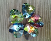 5 Dark Rainbow Vitrail Chandelier Crystal Hearts 18mm Crystal Prism Hearts Shabby Chic Jewelry Making Supplies