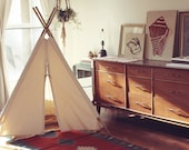 Canvas Teepee 6ft Bamboo Poles -- Fully Assembled -- Handmade Children's Play Tent - - PlayHaven