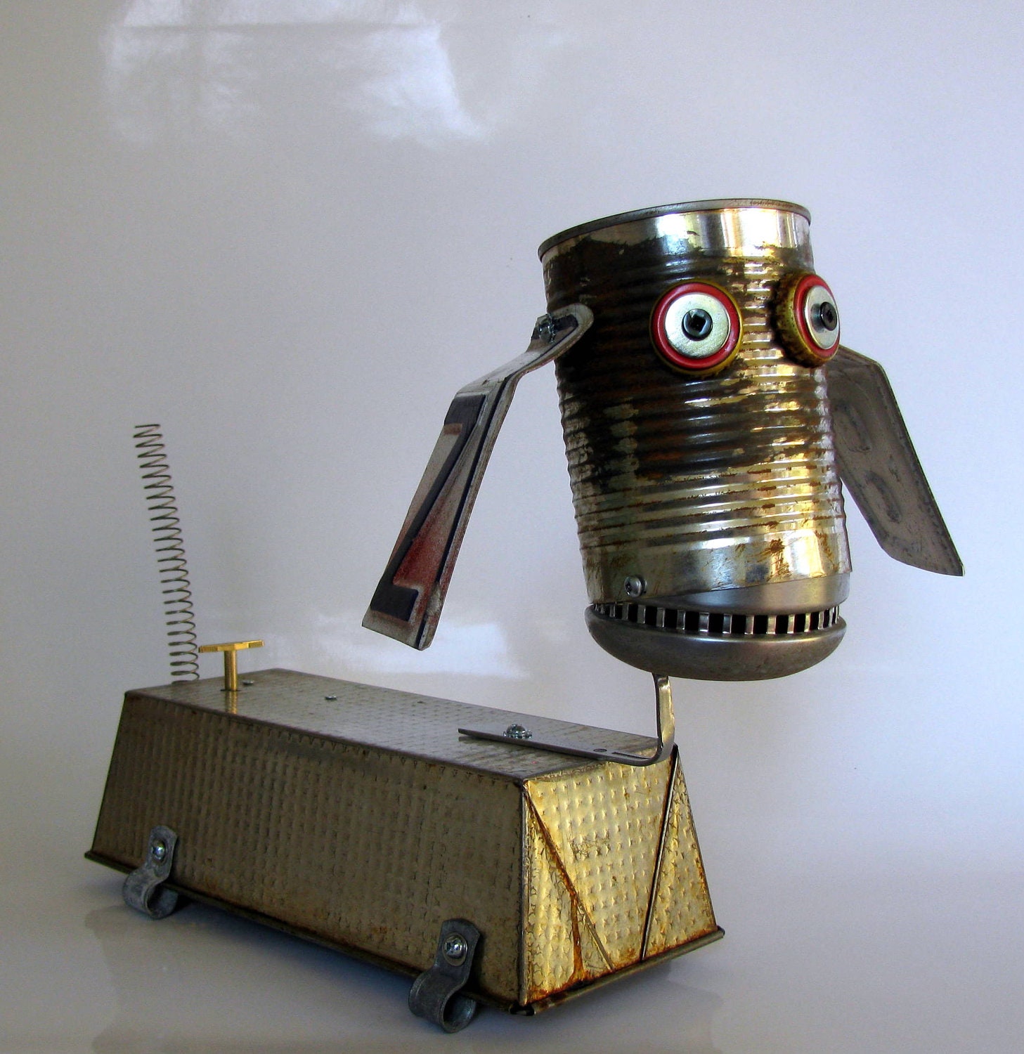 Recycled art MUSIC BOX SCULPTURE - "Let me be your teddy bear" - eco second life