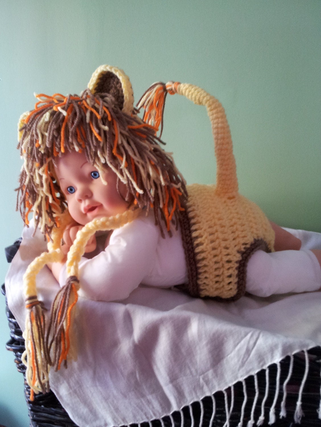 Newborn Lion Hat and Diaper Set and Photo Prop