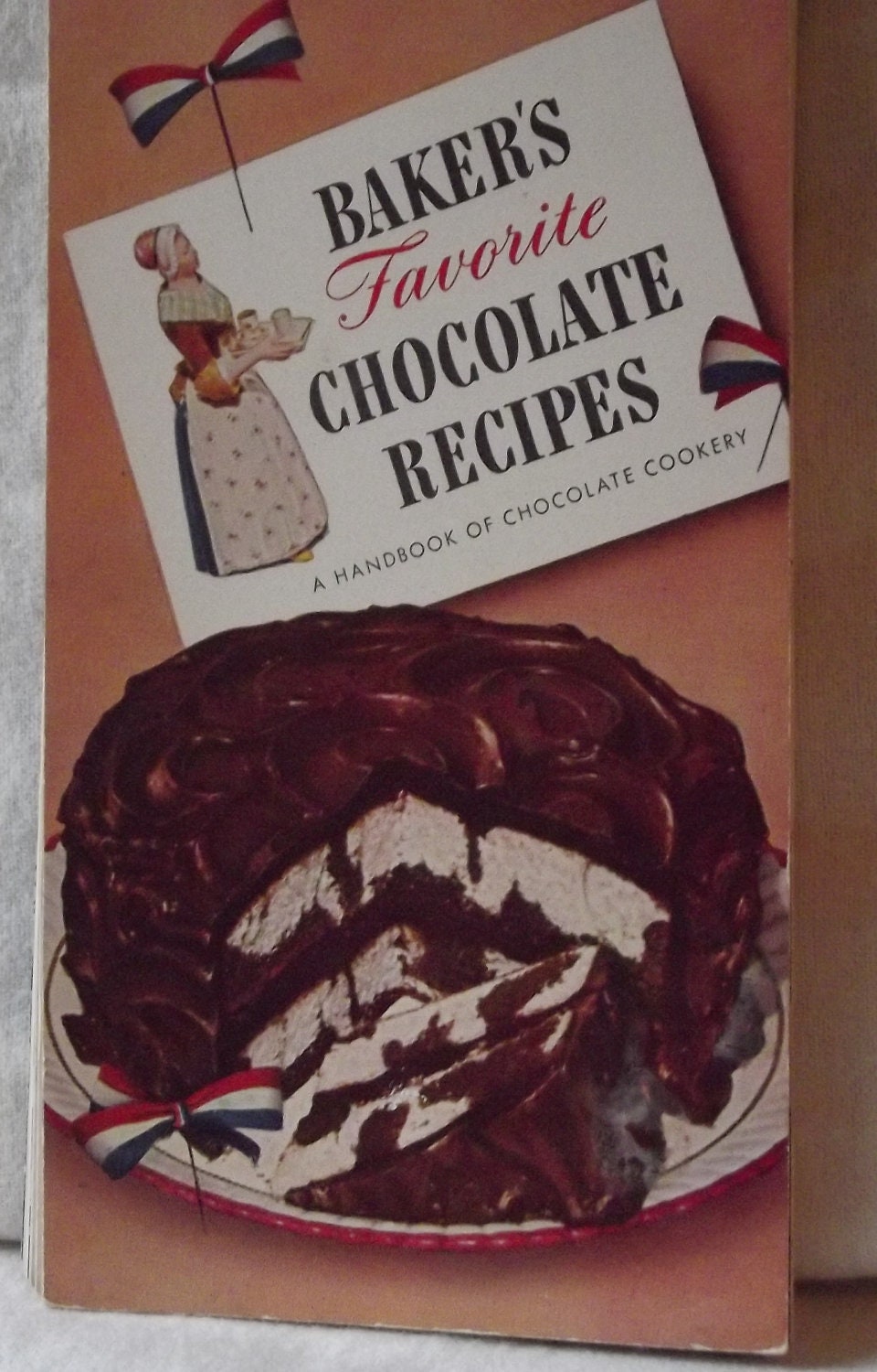 Vintage Cookbook Bakers Favorite Chocolate Recipes from 1958 Retro Kitchen Collectible