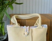 CUTE LITTLE PURSE from upcycled wool - Cream