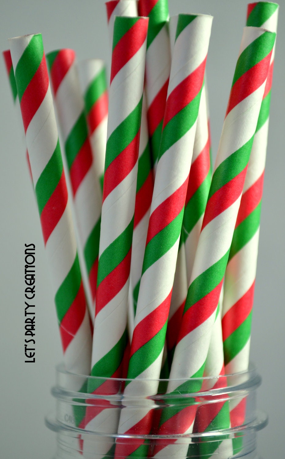 Red and Green Paper Straws--75 Red and Green Stripe Paper Straws, Holiday Paper Straws, Christmas Party, Christmas, Diy Flags Il_570xn