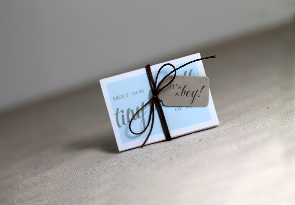 Tiny Bundle of Joy Photo Custom Baby Announcement / Custom Baby Announcement: Boy, in Blue - DESIGN CHARGE