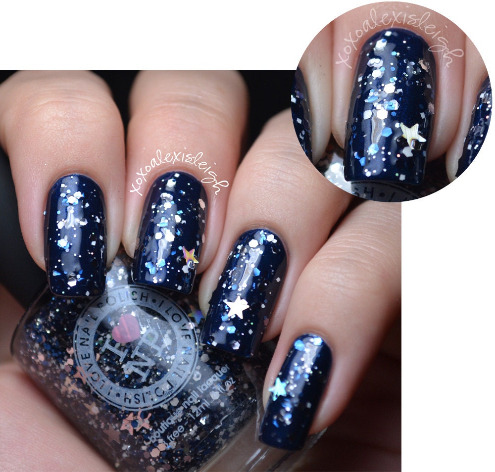 Once Upon a Starry Night - Blue, Silver, White, Prism, Star Glitter Winter Nail Polish (LIMITED EDITION) - ILoveNP