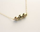 Gold Nuggets - Faceted Brushed Glass Beads - 14k Gold Filled Necklace - Simple & delicate everyday jewelry by Foreverbella