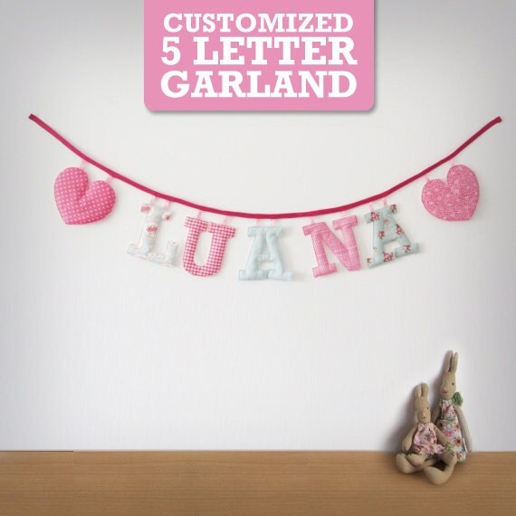 Customized Handmade Fabric Garlands - 5 Letter Name Il_570xn