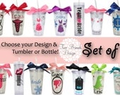 10% off Set of 7 Wedding Party Personalized Acrylic Tumblers