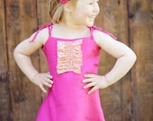 SAMPLE SALE Girls dress Pink linen dress Kids spring Summer dress