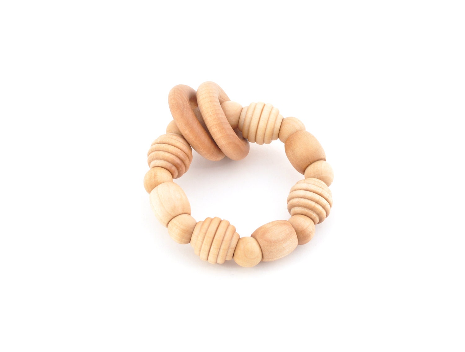 Baby Rattle Toy - Montessori Wooden Toy - Eco Friendly Wooden Rattle - Organic Baby Toy (Q)