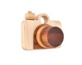Wooden Toy Camera - Eco-friendly Imagination Toy - Pretend Play for a Baby, Toddler, or a Preschooler - Model B