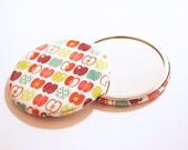 Patterned Apples Pocket Mirror
