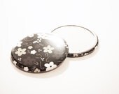Black & White Floral Pocket Mirror