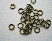 Antique Brass Plated Brass Open Round Jump Ring Findings,Jewelry Findings,18 Gauge,6mm,100 Pcs