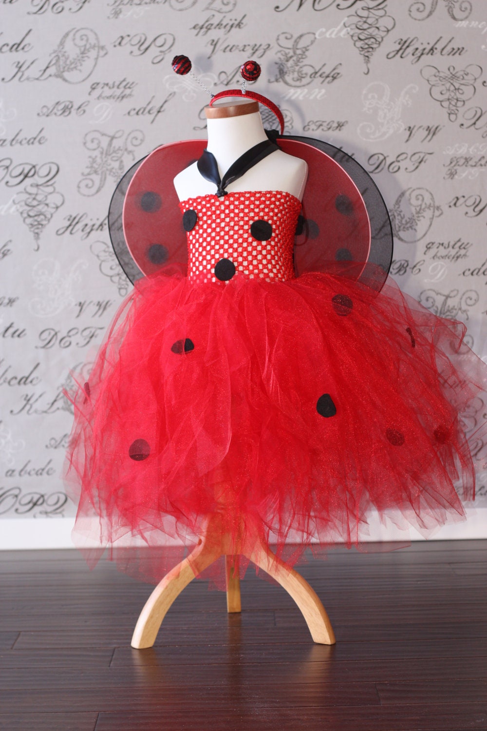 Lady Bug Black and Red Polka Dot Tulle Tutu Dress-up Halloween Costume Flower Girl 2T 3T 4T Photo Prop Children Toddler Infant Custom Croche