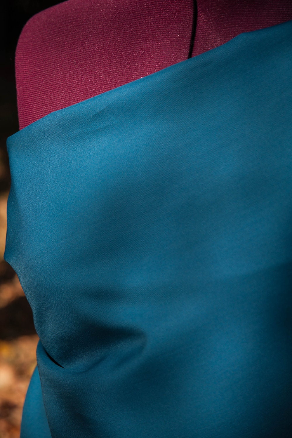 Teal Blue Silk and Rayon Broadcloth Fabric
