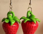 Polymer clay strawberry earrings