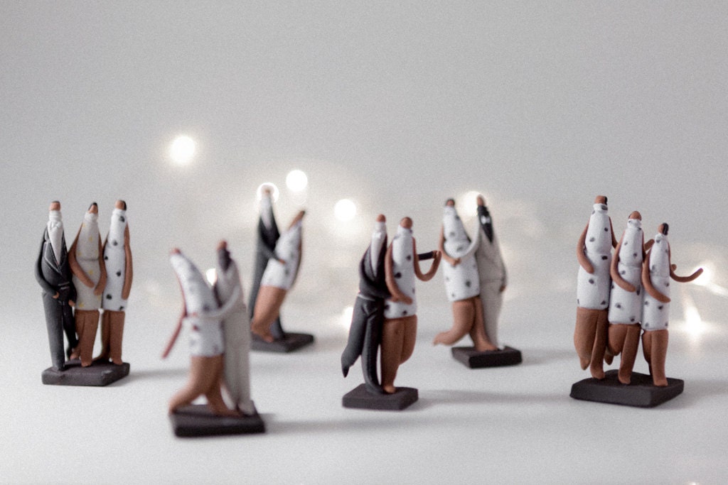 Stoneware Sculptures " The Dance 01" Handmade Ceramic Miniatures Figures by MURTIGA