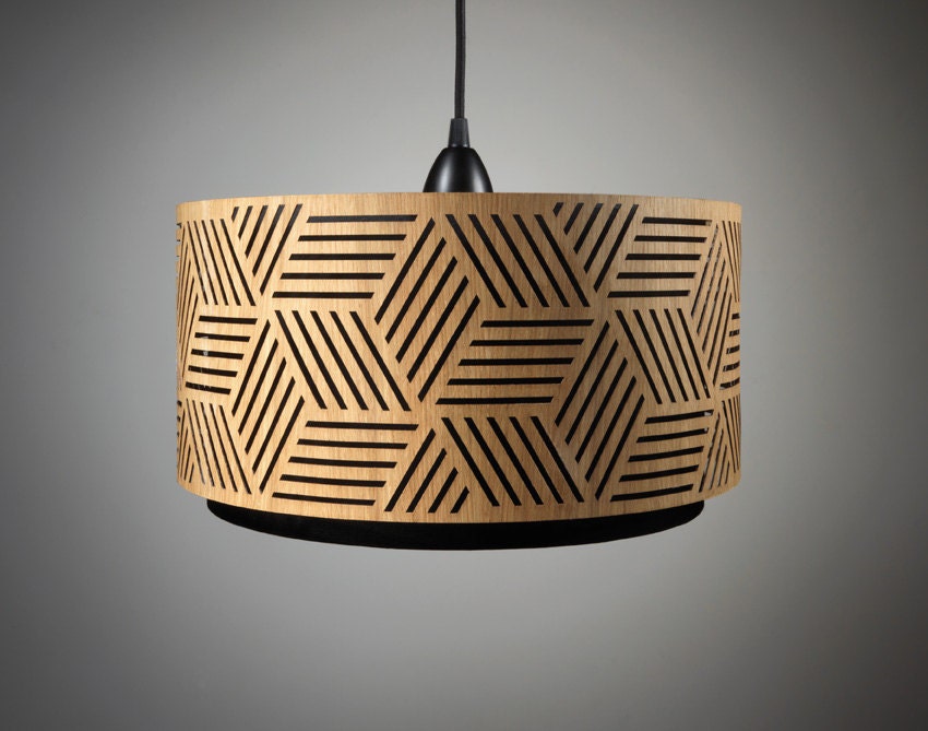 Lampshade made of wood with cut-outs / Handmade