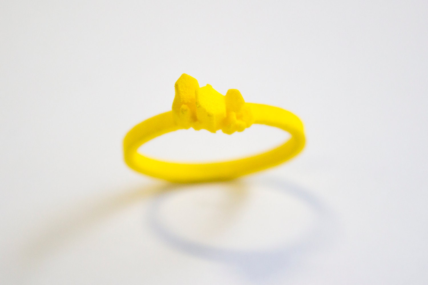 Bright Yellow Hexagon Cluster Ring - 3D printed - Those