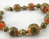 Olive/Coral Bracelet