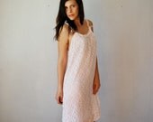 vintage LACE night dress / 1950s pastel CHIFFON nightie