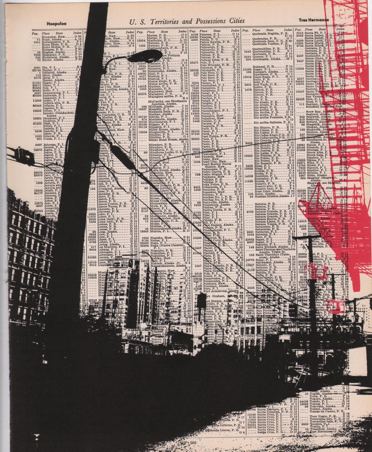 Chicago - Dark City no6 - 11 x 14 Book Page Print - Downtown Streets