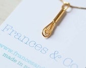 18K Gold Dipped Whisk Pendant or Charm