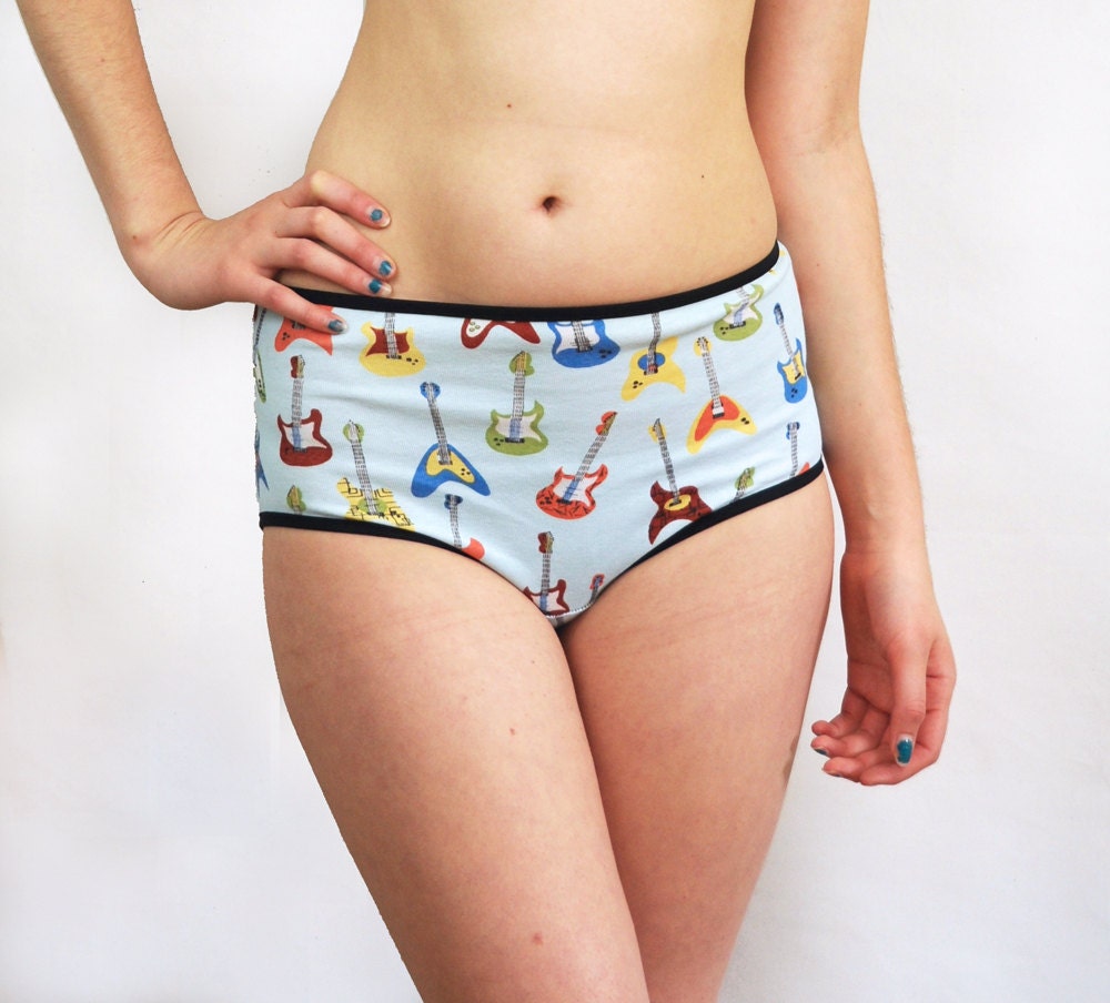 Panties with colorful guitar print lingerie underwear