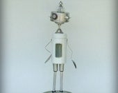 The Jet Setter - art sculpture metal recycled art assemblage- robot