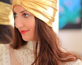 Gold Metallic Turban Headband - Rocker Hair
