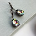 A Rainbow Vitriol, Volcano, Vintage Pear, Teardrop Vintage Jewel Earrings. Rainbow colors. Colorful. Gifts for Her. Maid of Honor.