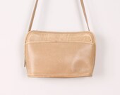 Vintage Coach Purse / Light Brown Distressed Leather Cross Body Bag / Tan Leather Shoulder Handbag