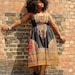 African Dashiki Print Sundress Large Black