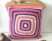 CLEARANCE SALE -Purple Shades Handle Crochet Bag - Fall Autumn Season - Markat Shopping Bag