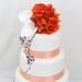 Wedding Cake Topper - Autumn Calla Lily, Orange Hydrangea Silk Flower Wedding Cake Topper, Wedding Cake Flowers
